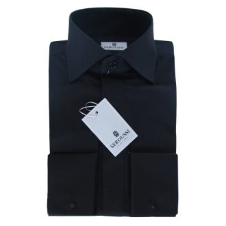 Camasa cu manseta dubla neagra