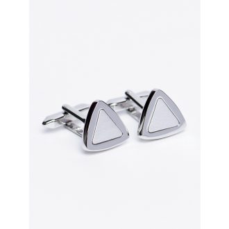 Butoni argintii triunghiulari