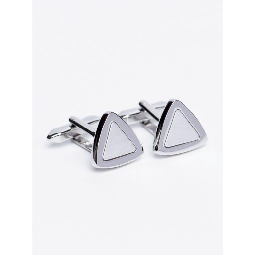 butoni camsa argintii triunghiulari