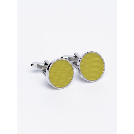 Butoni argintii rotunzi galbeni