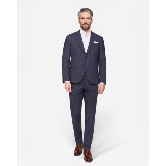 costum barbati elegant bleumarin cu dungi