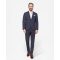 Costum bleumarin dungi wool stretch