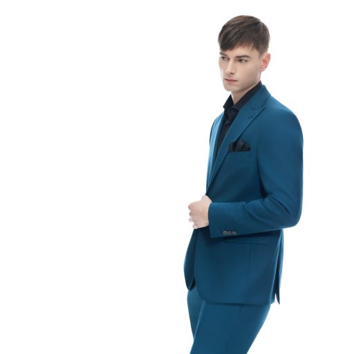 costum barbati verde cobalt