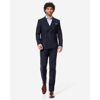 costum barbati business bleumarin cu dungi