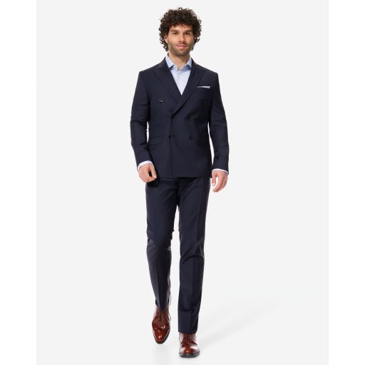 costum barbati business bleumarin cu dungi