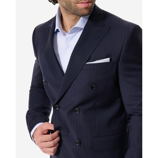 costum barbati business bleumarin cu dungi