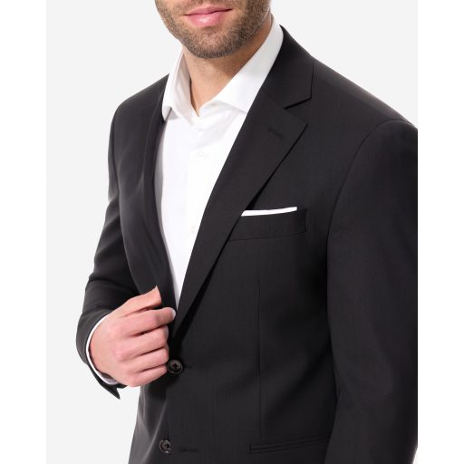 costum negru barbati lana elastan