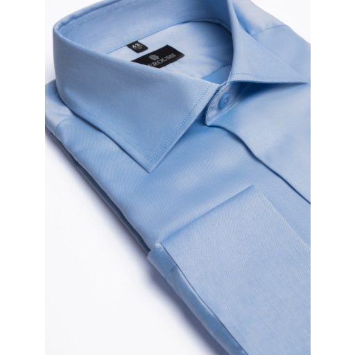 camasa barbati albastra bumbac manseta dubla