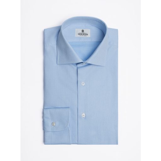 camasa barbati albastra inchis cu microdesign