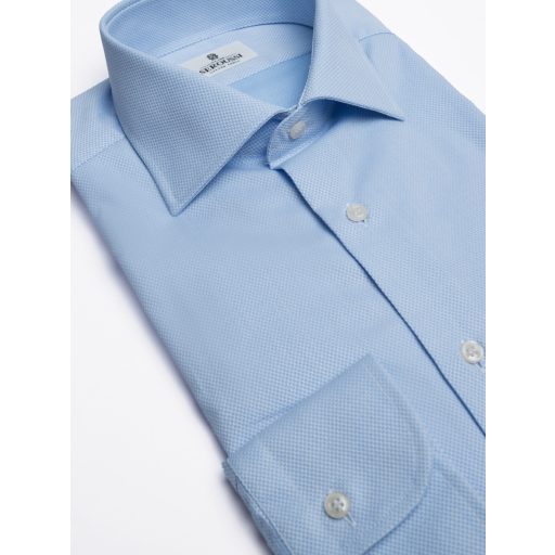 camasa barbati albastra inchis cu microdesign