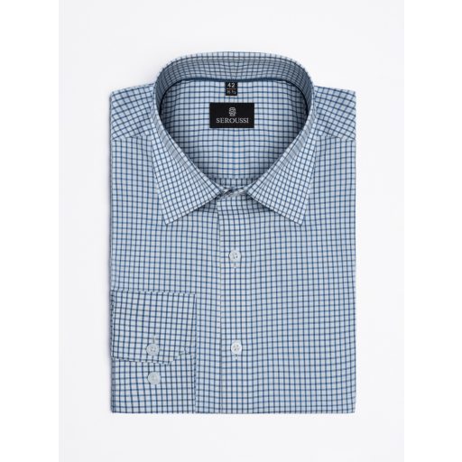 camasa barbati albastra cu carouri