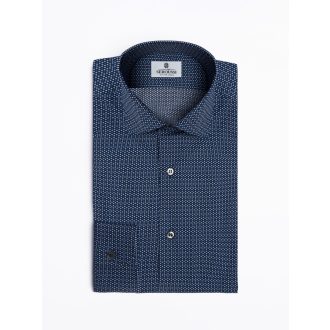 camasa barbati albastru inchis microdesign carouri