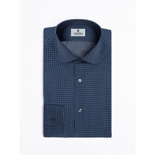 camasa barbati albastru inchis microdesign carouri