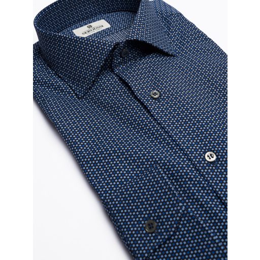 camasa barbati albastru inchis microdesign carouri