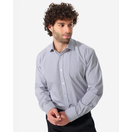 camasa barbati bej cu print geometric