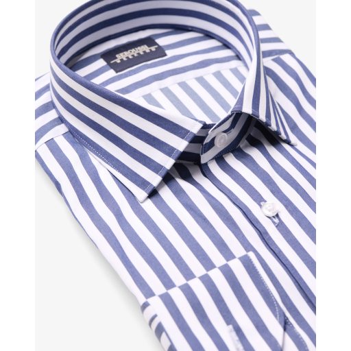 camasa barbati alba cu dungi bleumarin