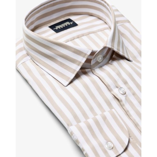 camasa barbati alba cu dungi bej