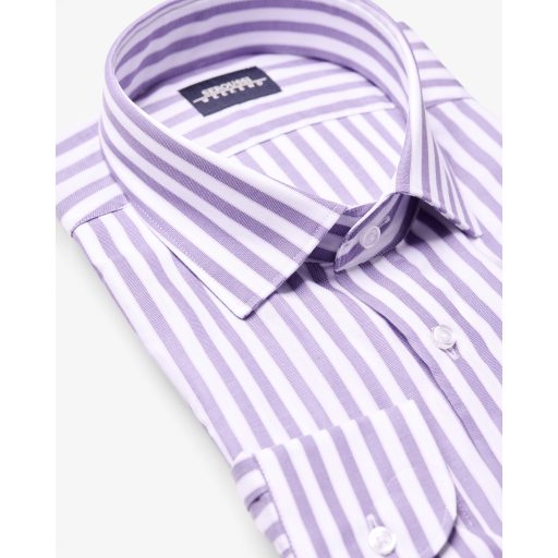 camasa barbati alba cu dungi violet