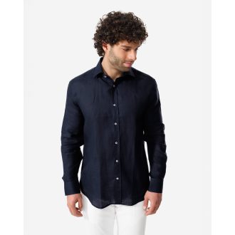 camasa in barbati bleumarin