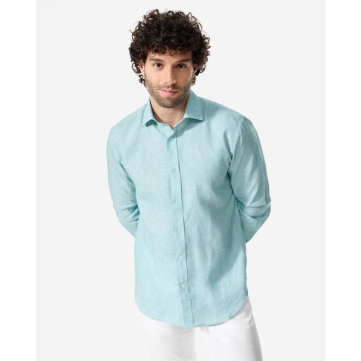 camasa in barbati aqua turcoaz verde deschis