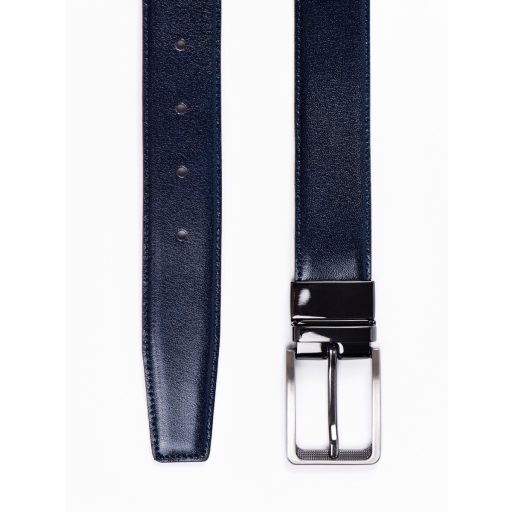 curea piele reversibila albastru maro