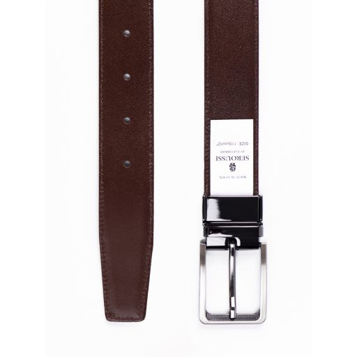 curea piele reversibila albastru maro