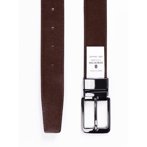 Curea reversibila negra-maro inchis din piele