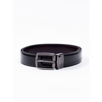 Curea reversibila neagra-visinie din piele