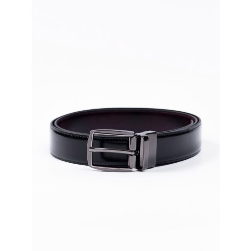 curea piele reversibila neagra visinie