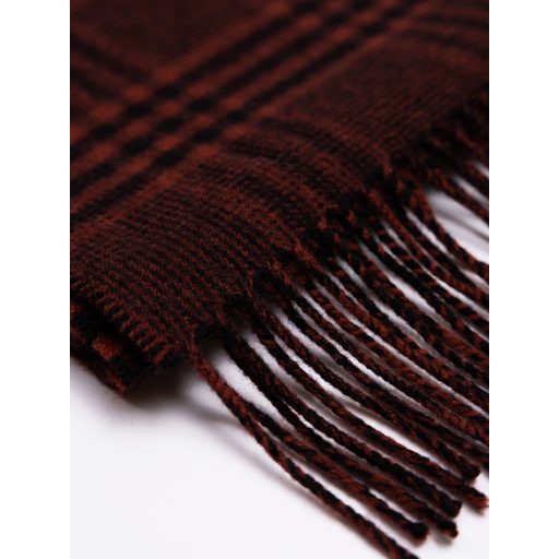 Fular din lana bordo cu franjuri