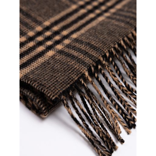 Fular din lana bej cu franjuri