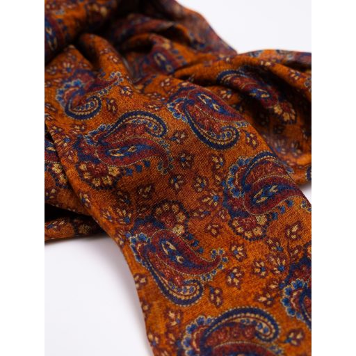 Esarfa portocalie cu print