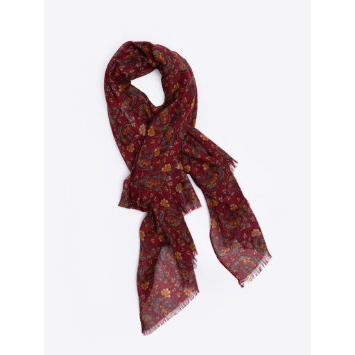 Esarfa bordo cu print