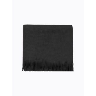Fular din lana gri cu franjuri