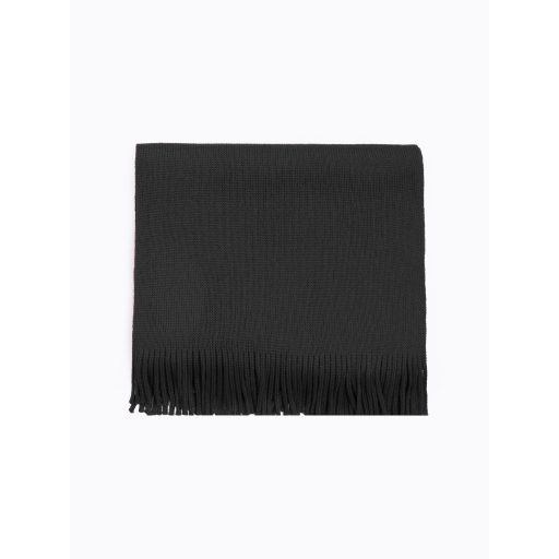 Fular din lana gri cu franjuri