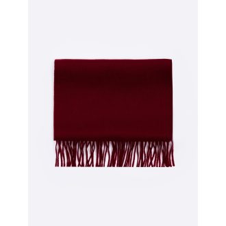 Fular din lana bordo cu franjuri