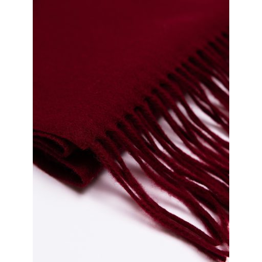 Fular din lana bordo cu franjuri