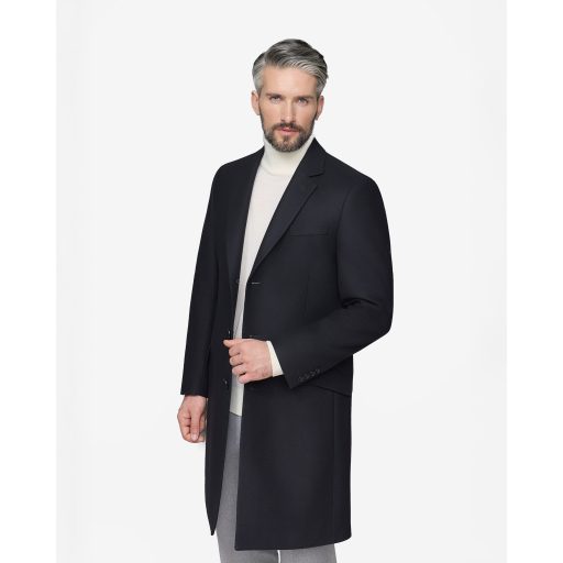 Palton barbati negru wool cashmere blend