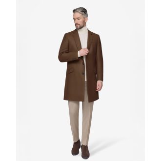 Palton barbati maro wool cashmere blend 