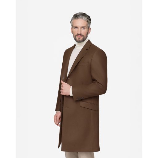 Palton barbati maro wool cashmere blend 