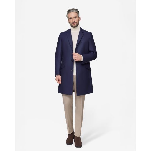 Palton barbati bleumarin wool cashmere blend Fortex Italia