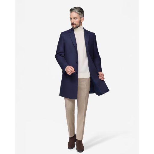Palton barbati bleumarin wool cashmere blend Fortex Italia