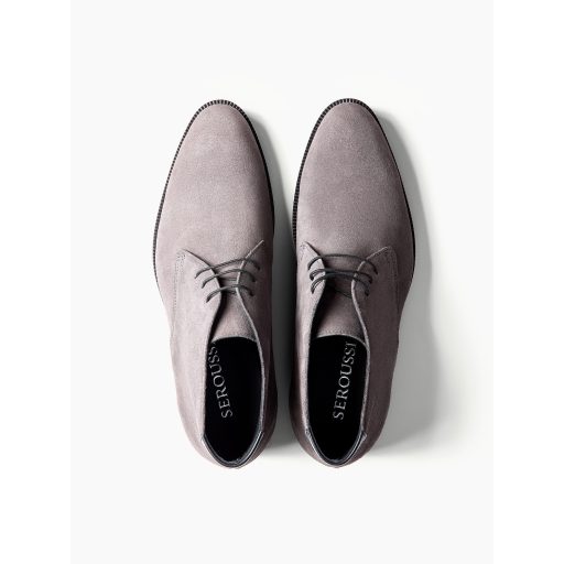 ghete gri barbati piele intoarsa