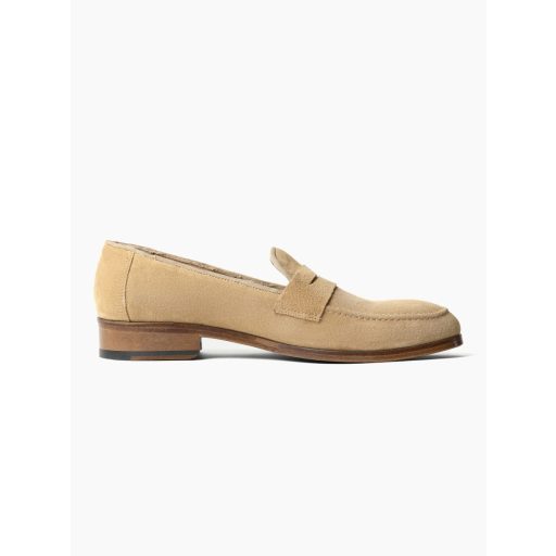 mocasini loafers bej piele intoarsa