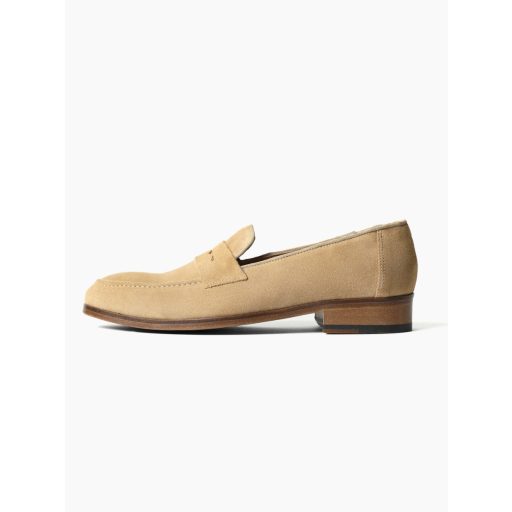 mocasini loafers bej piele intoarsa