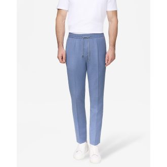 pantaloni casual albastri lana stretch