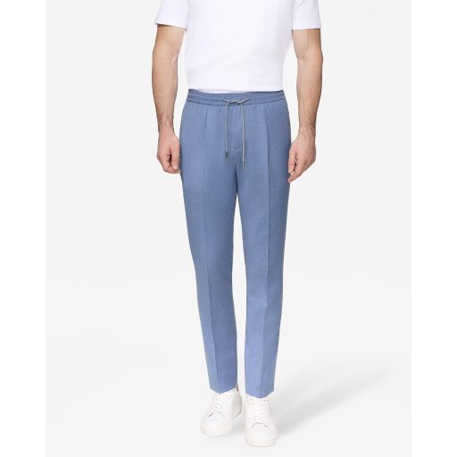 pantaloni casual albastri lana stretch