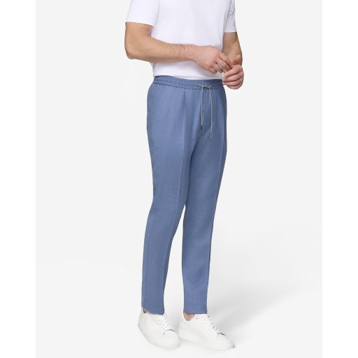 pantaloni casual albastri lana stretch