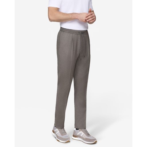 pantaloni casual maro lana stretch