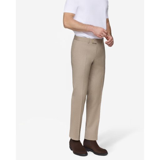 pantaloni casual bej lana stretch